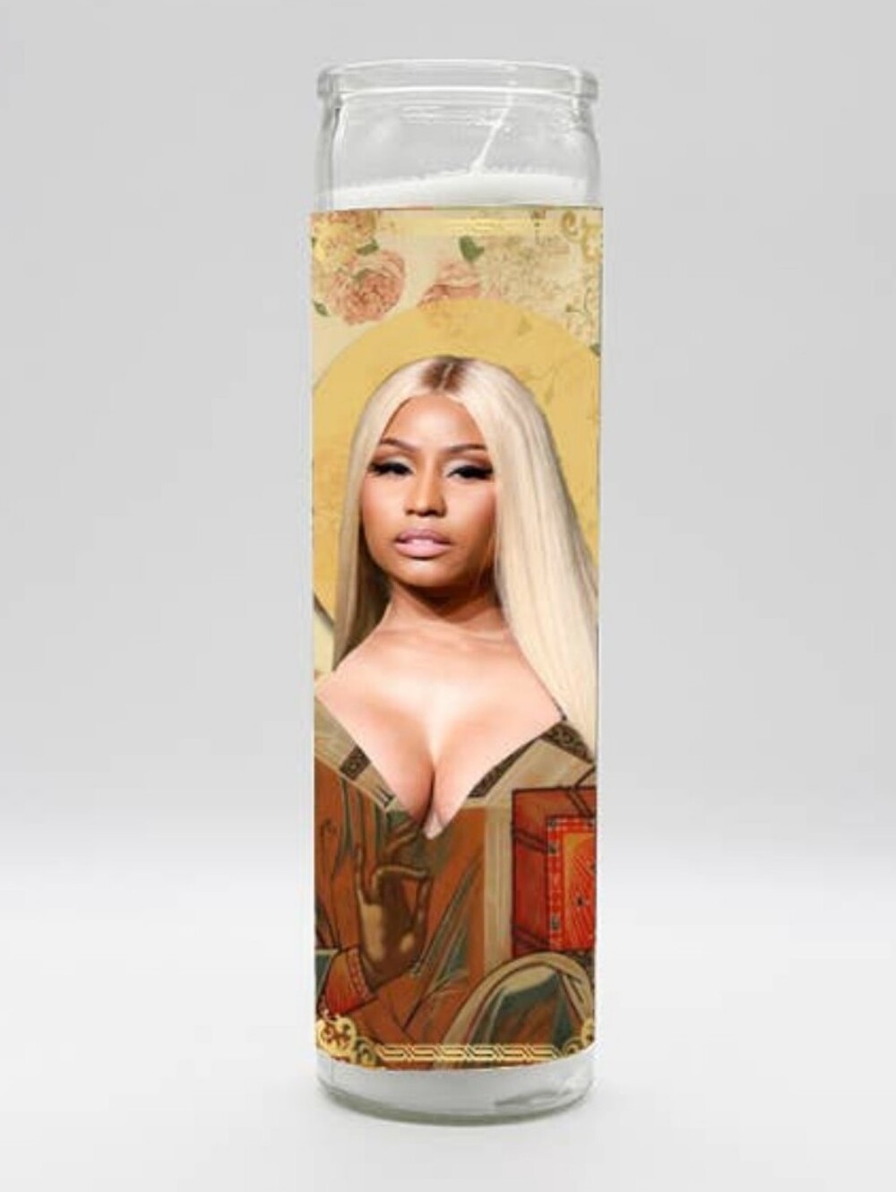 NICKI MINAJ TALL WHITE PARODY PRAYER CANDLE